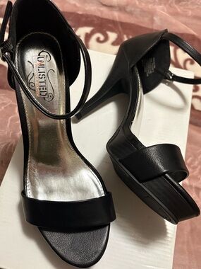 Unlisted Black Strappy Platform Open-Toe High Heel Sandals